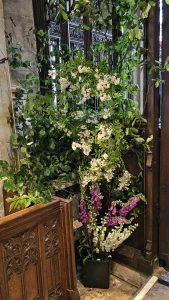 Flowers in front of Screen - North Side